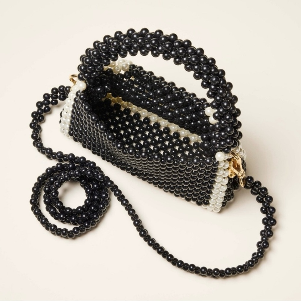 Kate Spade New York Target Black and White Beaded Pearls Crossbody Purse Bag NEW - Picture 3 of 4